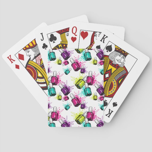 Baraja De Cartas Patrón polaco Neon Nail (Reverso)