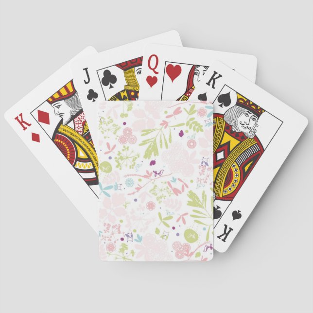 Baraja De Cartas patrón que muestra floral (Reverso)