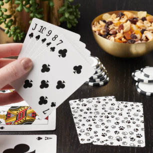 Baraja De Cartas Patrón repetido de las patas del gato