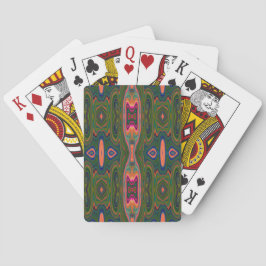 Baraja De Cartas Patrón retro abstracto azul, verde y Naranja