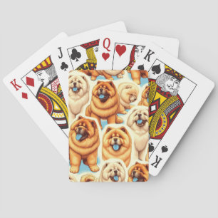 Baraja De Cartas Patrón retro de brillo de chow-chow