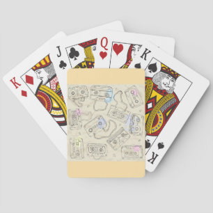 Baraja De Cartas Patrón Retro de Cinta Mixta de Casete Nostálgico d