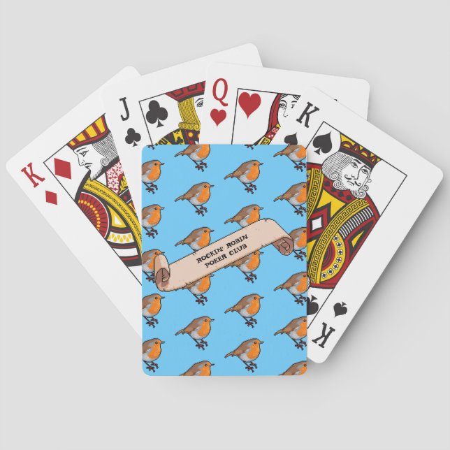 Baraja De Cartas Patrón retro Robin Rockin Robin Poker Club (Reverso)