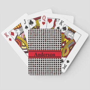 Baraja De Cartas Patrón rojo blanco negro personalizado
