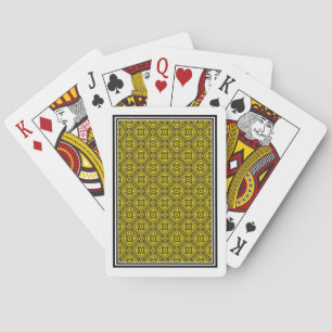 Baraja De Cartas Patrón románico de los pimientos negros amarillos