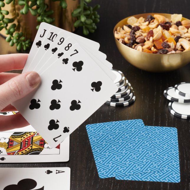 Baraja De Cartas Patrón Sayagata, japonés, azul y azul bebé (In Situ)