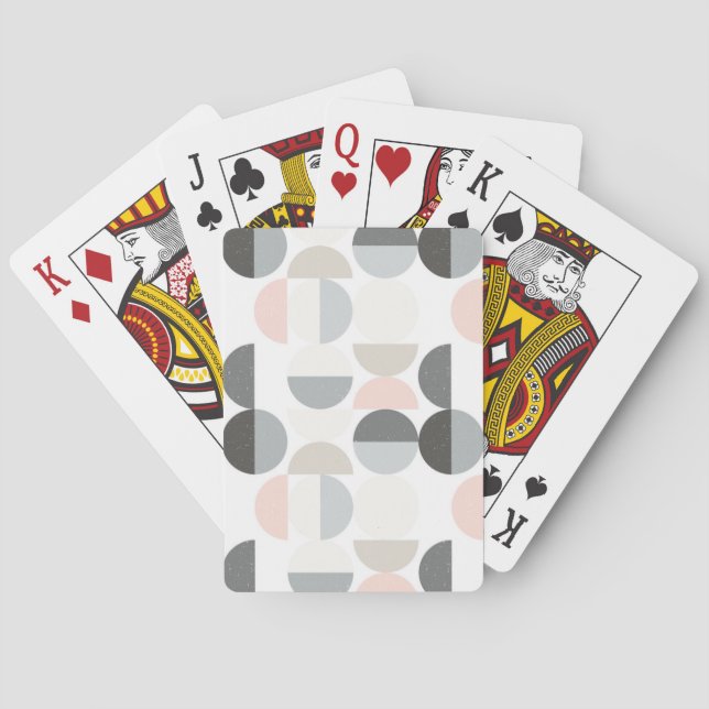 Baraja De Cartas Patrón semicircular de estilo escandinavo (Reverso)