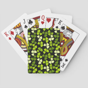 Baraja De Cartas Patrón Shamrock oscuro Verde y Negro