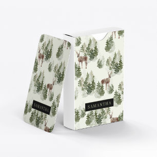 Baraja De Cartas Patrón sin problemas del bosque acuático