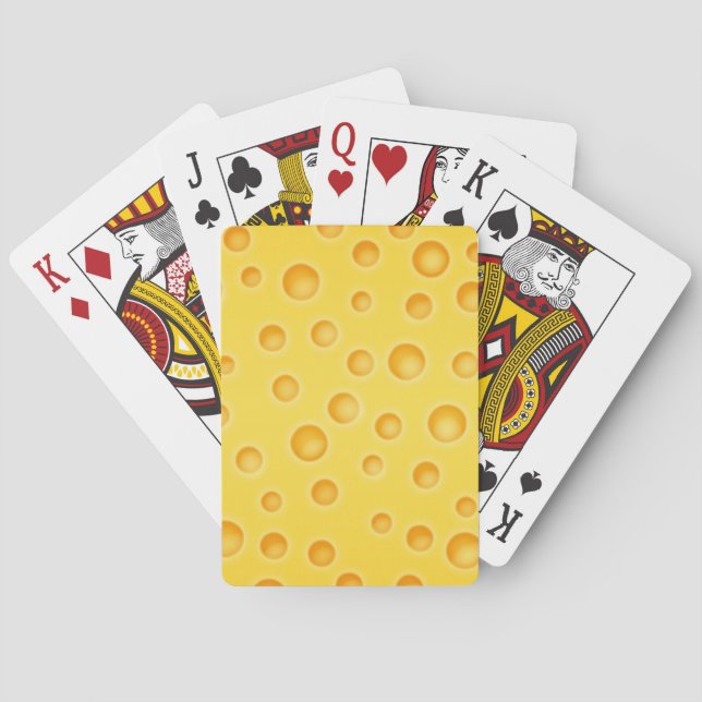 Baraja De Cartas Patrón suizo de textura con queso Cheezy (Reverso)