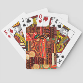 Baraja De Cartas Patrón tribal afrocéntrico de Kente