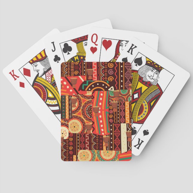 Baraja De Cartas Patrón tribal afrocéntrico de Kente (Reverso)