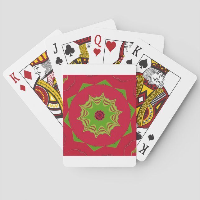 Baraja De Cartas patrón tribal étnico africano rojo (Reverso)