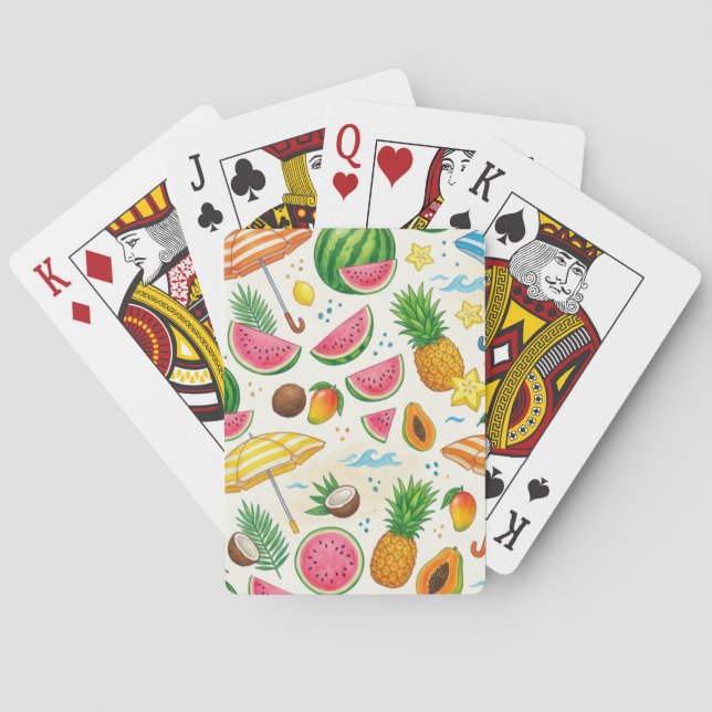Baraja De Cartas Patrón tropical (Reverso)