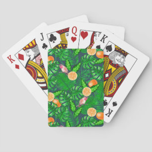 Baraja De Cartas Patrón tropical, colibríes
