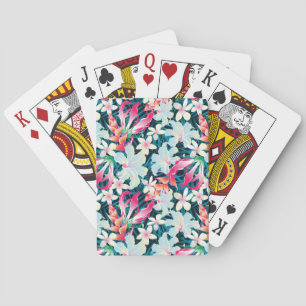 Baraja De Cartas Patrón tropical colorido