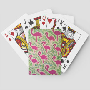 Baraja De Cartas Patrón tropical de flamencos rosados