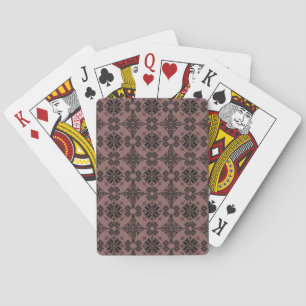 Baraja De Cartas Patrón Ucraniano Marrón y Negro