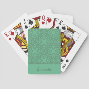 Baraja De Cartas Patrón verde de menta personalizado
