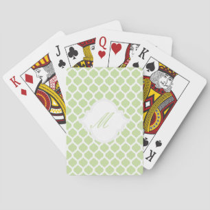 Baraja De Cartas Patrón verde marroquí con tarjetas de reproducción