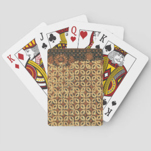 Baraja De Cartas Patrón vintage de Batik Kawung indonesio rústico