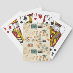 Baraja De Cartas Patrón Vintage de Floral y cámara (6)