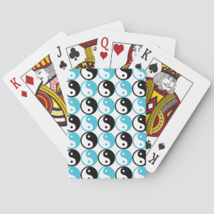Baraja De Cartas Patrón yin yang azul y negro