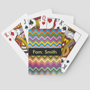 Baraja De Cartas Patrón ZIGZAG - coloreado + tu texto