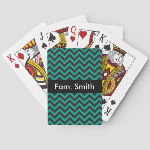 Baraja De Cartas Patrón ZIGZAG - negro + tu fondo y texto