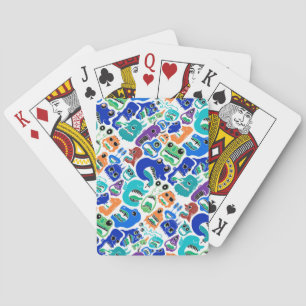 Baraja De Cartas Patrones de caras de monstruos coloridos lindos