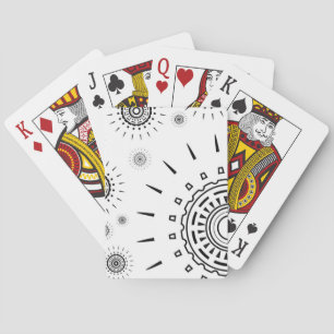 Baraja De Cartas Patrones de ráfagas negras sobre blanco