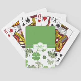 Baraja De Cartas Patrones de trono verde irlandés personalizado
