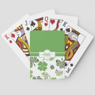 Baraja De Cartas Patrones de trono verde irlandés personalizado