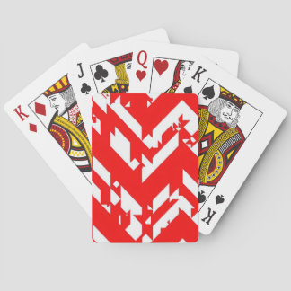 Baraja De Cartas Patrones de zigzag rojos y blancos