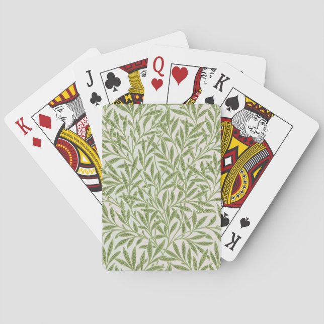 Baraja De Cartas Pattern of green leafy branches  (Reverso)