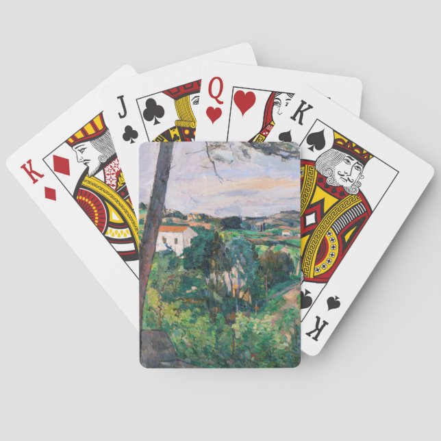 Baraja De Cartas Paul Cezanne - Árbol de pinos en Estaque (Reverso)