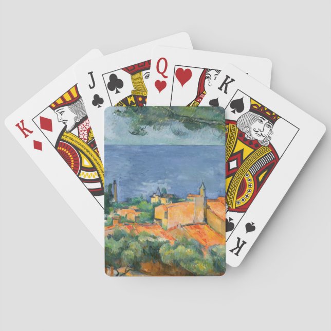 Baraja De Cartas Paul Cezanne - Estaque con techos rojos (Reverso)
