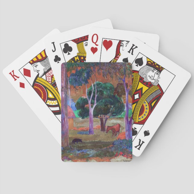 Baraja De Cartas Paul Gauguin - Paisaje con cerdo y caballo (Reverso)