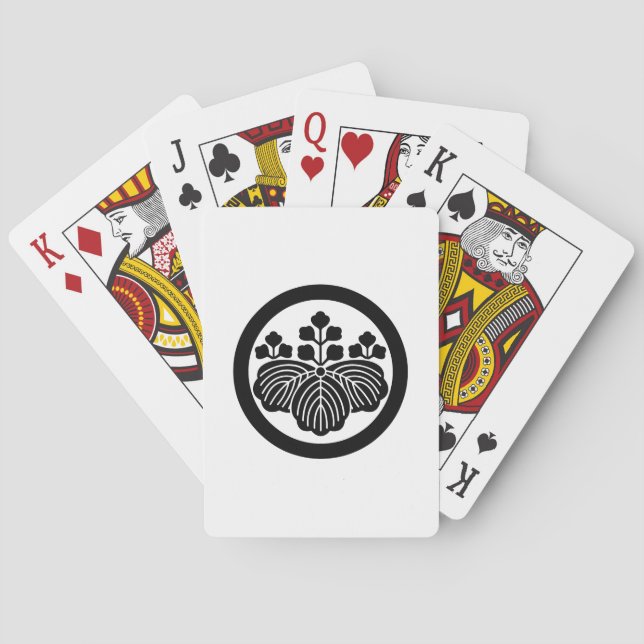 Baraja De Cartas Paulownia con 5-3 flores en círculo (Reverso)