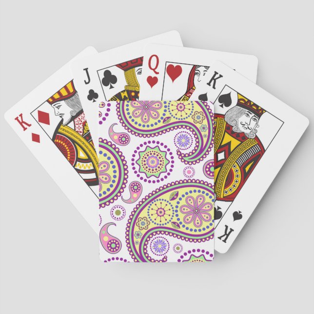 Baraja De Cartas Pausa morada, amarilla y rosa (Reverso)
