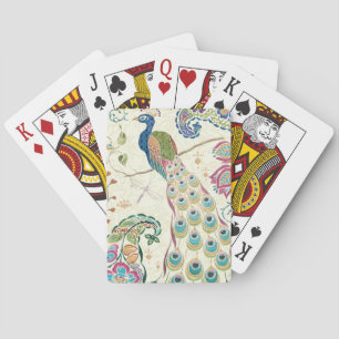 Baraja De Cartas Pavo real azul majestuoso