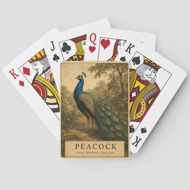 Baraja De Cartas Pavo Real Bosques Indios VINTAGE (Reverso)