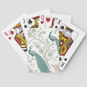 Baraja De Cartas Pavo Real Floral Vintage Elegante (4)