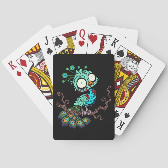 Baraja De Cartas Pavo real zombie (Reverso)