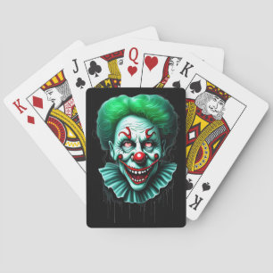 Baraja De Cartas Payaso de pelo verde espeluznante