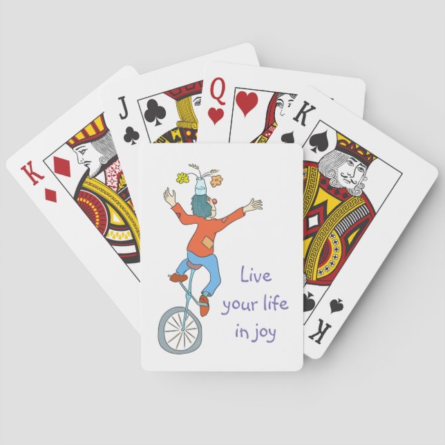 Baraja De Cartas Payaso en Unicycle (Reverso)