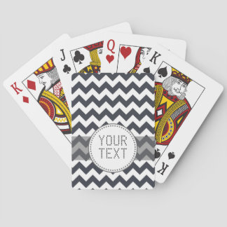 Baraja De Cartas Paynes Chevron gris con el texto de encargo