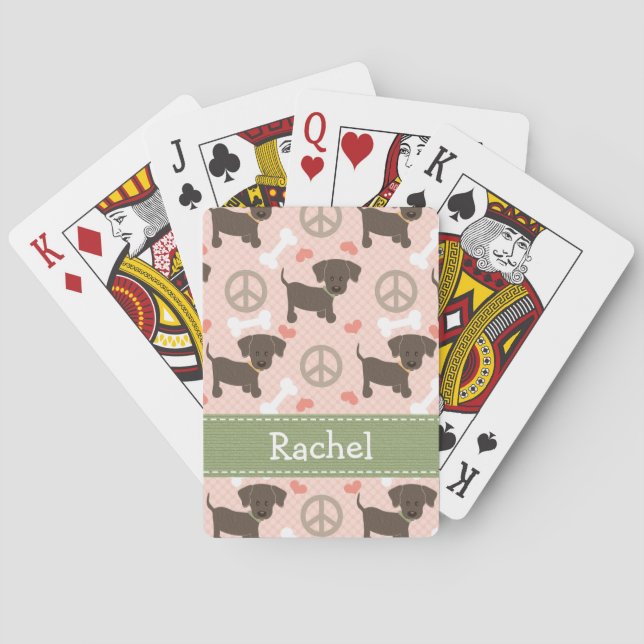 Baraja De Cartas Peace Love Chocolate Lab (Reverso)