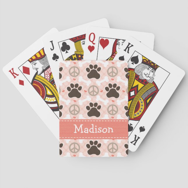 Baraja De Cartas Peace Love Dachshund (Reverso)