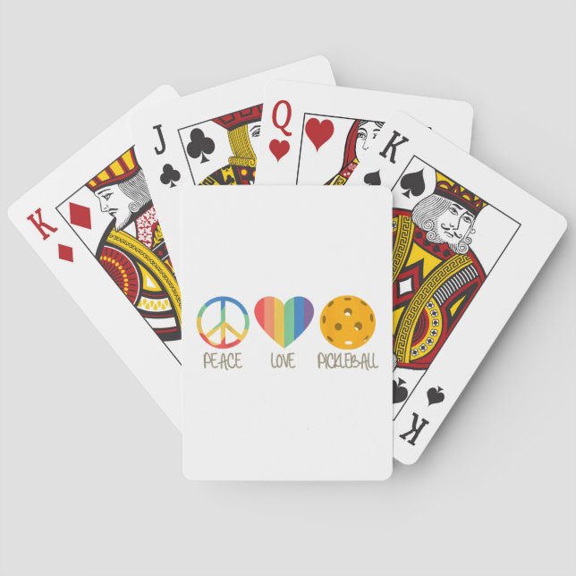 Baraja De Cartas Peace Love Pickleball (Reverso)